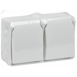 FORS Розетка 2-местная с заземлением для открытой установки 16А IP54 РСб22-3-ФБ белый ERS22-K01-16-54-DC