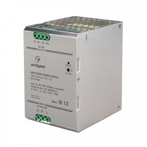 Блок питания ARV-DRP480-PFC-48 (48V, 10A, 480W) 044601, Источник напряжения с гальванической развязкой для светодиодных изделий. Входное напряжение 100-240 VAC. Выходные параметры: 48 В, 10 А, 480 Вт. Негерметичный металлический корпус IP 20 для установки на DIN-рейку. Встроенный PFC >0,95