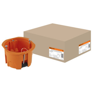 Установочная коробка СП D65х45мм, саморезы, пл. лапки, оранжевая, IP20, TDM (кр.100шт) [SQ1403-0022]