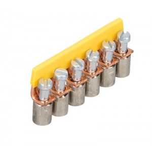 Соединительная перемычка IVB WK 2,5 - 6, Соединительная перемычка, 6 полюсов, изолированная, винтовая, для клемм: WK 2,5/U цвет: желтый