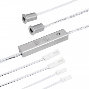 ИК-датчик SR-PRIME-RECESSED-IRD/H-R11-SL (12-24V, 48-96W, DOOR/HAND) 046466, Выключатель для светодиодной ленты 12-24 В. В комплекте 2 датчика. Питание/рабочее напряжение DC 12-24 В, максимальный ток 4 A на канал, 1 канал, максимальная мощность 48-96 Вт. Реагирует на открывание дверей или движение рукой