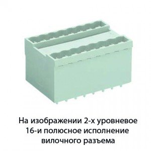 Вилка Wiecon 8213 SEG/ 2/ 4 G OB, Вилочный разъем, 2 этажа, вертикальный, на плату, шаг: 5.08 мм, 2 полюса, фиксация на плате пайкой, исполнение: с маркировкой, 400V, 10А, цвет: серый