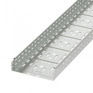 Лоток листовой перфорированный 300х100 L3000 сталь 0.7мм 35344
