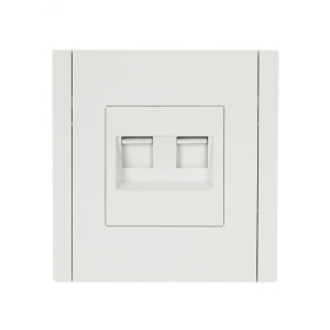 FORTE&PIANO Розетка компьютерная двойная RJ45 кат.6 FP234 белый IEK FP-K20-2-K01