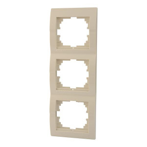 DERIY Рамка х3 вертикальная крем 702-0300-153