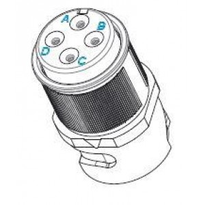 SJS704120, Стандартный цилиндрический соединитель 4 Pin SZ 20 Inline