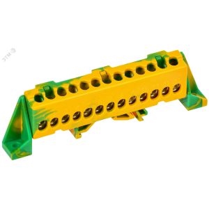 TEKFOR Шина PE земля в комбинированном DIN-изоляторе Стойка 6х9-13-ЖЗ IEK TF-NN10-13-DP-K52