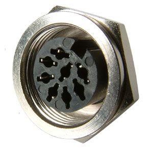 SD-30LS, Цилиндрические разъемы DIN DIN, 3P jack, straight, panel mount, locking