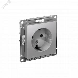 Розетка 1-м СП AtlasDesign 16А IP20 с заземл. защ. шторки механизм алюм. SE ATN000345