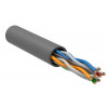 Кабель витая пара U/UTP кат.6 4х2х23AWG solid CU PVC сер. (м) LC1-C604-111