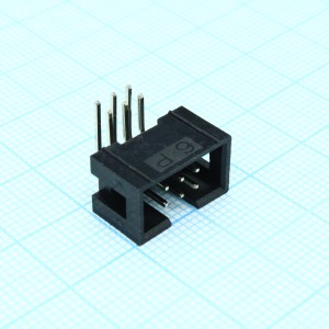 DS1013-06RSiB-B-0, IDC разъем, вилка на плату угловая двухрядная 6pin(2x3)., шаг 2.54мм