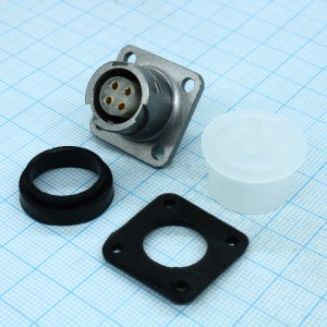 FQ14-4ZK-S, Блочная розетка, 4 контакта, S пластиковая крышка для блоч.