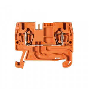 Проходная клемма WKFN 2,5/35 OR, Проходная клемма, тип фиксации провода: пружинный, номинальное сечение: 2,5 мм кв., 24A, 800V, ширина: 5 мм, цвет: оранжевый, тип монтажа: DIN35