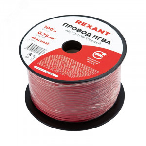 Провод ПГВА 1х0,75мм2, красный, бухта 100м