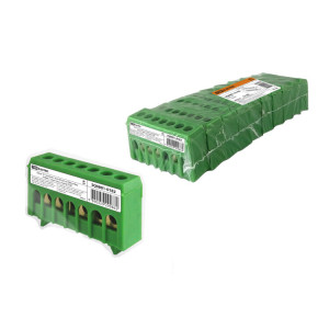 Шина "N" нулевая в изоляторе на DIN-рейку 6x9мм 7 групп инд. стикер SQ0801-0182