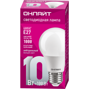 Лампа светодиодная 71 650 OLL-A60-10-230-4K-E27 10Вт грушевидная 4000К нейтр. бел. E27 820лм 220-240В 71650