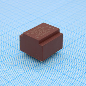PE200610, Трансформатор питания 0.35ВА  230В 2х15В/2х12мА  ta 70°C (EE 20/6) 15мм.