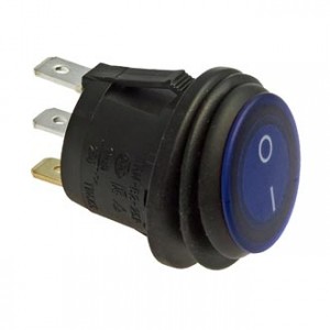 SB040-12V BLUE IP65 ON-OFF Ф20.2MM, Клавишный переключатель SB040-12V, IP65, ON-OFF, диаметр 20.2 мм, синий