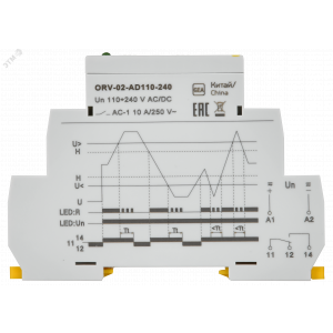 Реле повыш.напряжения ORV. 1ф 110-240 В AC/DC ORV-02-AD110-240