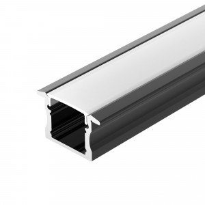 Профиль LINE-2315-F-2000 ANOD BLACK 044278, Алюминиевый анодированный встраиваемый профиль для светодиодных лент и линеек. Цвет - черный. Габаритные размеры (LхWхH): 2000x23x14,4 мм. Паз для установки 17 мм. Ширина площадки для ленты 12 мм.