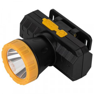 Фонарь светодиодный аккумуляторный налобный GA-802 3Вт 2режима Li-Ion 1500мАч IP40 желт.-черн. Б0055349