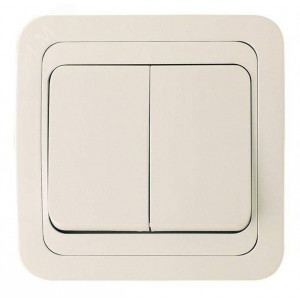 Выключатель 2-кл. СП Mimoza 10А IP20 крем./крем. 25003