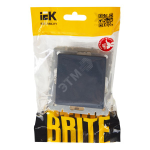 Выключатель проходной 1-кл. СП BRITE ВС10-1-6-БрМ 10А маренго BR-V12-0-10-K35