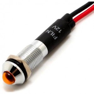 FL1M-8SW-1-Y12V, Светодиодные панельные индикаторы LED YEL 8MM NUT 12VAC/DC