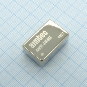 AM3T-2405SZ, DC/DC, 3Вт, вход 18…36В, выход 5В/0.6А, изоляция 1500В DC, КПД 76%, максимальная емкостная нагрузка не более 470мкФ, DIP24, 31.75x20.32x10.16мм, -40…85°C, металл