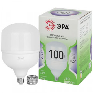 Лампа светодиодная высокой мощности LED 100 Вт 10000Лм 6500К T140 холодный E27/E40 (переходник) 170-265В LED POWER T140-100W-865-E27/E40 Green Line Б0067055