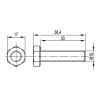 Болт с шестигранной головкой М10х30, нержавеющая  сталь AISI 316L CM081030INOX316L