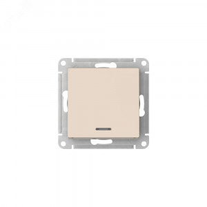 ATLASDESIGN 1-клавишный ВЫКЛЮЧАТЕЛЬ с подсветкой , сх.1а, 10АХ, быстрозажимные клеммы,БЕЖЕВЫЙ ATN000213S