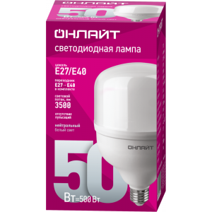 Лампа светодиодная высокомощная 82 904 OLL-T125-50-230-840-E27Е40 50Вт 4000К нейтр. бел. E27/E40 3500лм 176-264В 82904