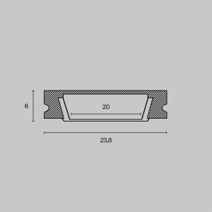 Профиль алюминиевый накладной 23х6 Maytoni ALM002S-2M