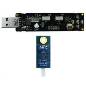 SI1147-M01-EVB, Инструменты разработки оптического датчика Sensor toolstick USB dongle, Si1147-M01 postage stamp board, and I2C cable.