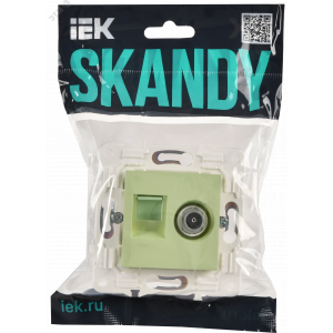 SKANDY Розетка двойная TV+RJ45 кат.5E SK-A14G мятный IEK SK-AK20-1-K06