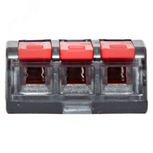 Клемма СМК 221-413 с рычагом 3 отверстия 0.2-4.0 мм2 блистер (20 шт.) PROxima plc-smk-221-413b-20