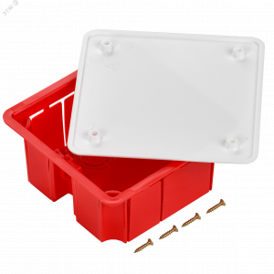 Коробка распаячная СП 92х92х45 IP20 КМ41001 (с саморезами с крышкой) UKT11-092-092-040