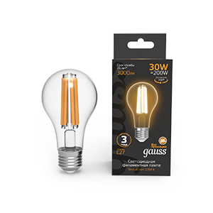 Лампа Filament А70 30W 3000lm 2700К Е27 LED 1/10/40 102902130