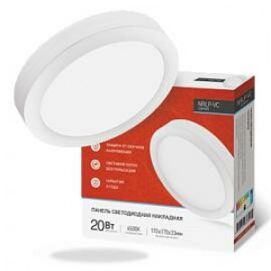 Панель светодиодная накладная круглая NRLP-VC 20Вт 230В 6500К 1600лм 170мм белая IP40 4690612038742