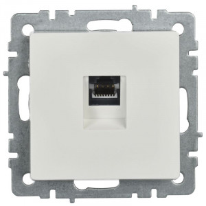 Розетка компьютерная СП RJ45 кат.5E BRITE РК10-БрБ бел. BR-K10-1-K01