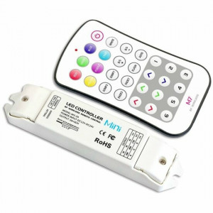 RGB контроллер для светодиодной ленты Varton 12-24 V IP20 135x30x20 мм c пультом, радиус 45 м (LTECH) [M7+M3-3A]
