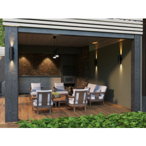 Светильник уличный 5113 2хGU10 IP65 настенный черн. IEK LT-UPU0-5113-GU10-2-K02