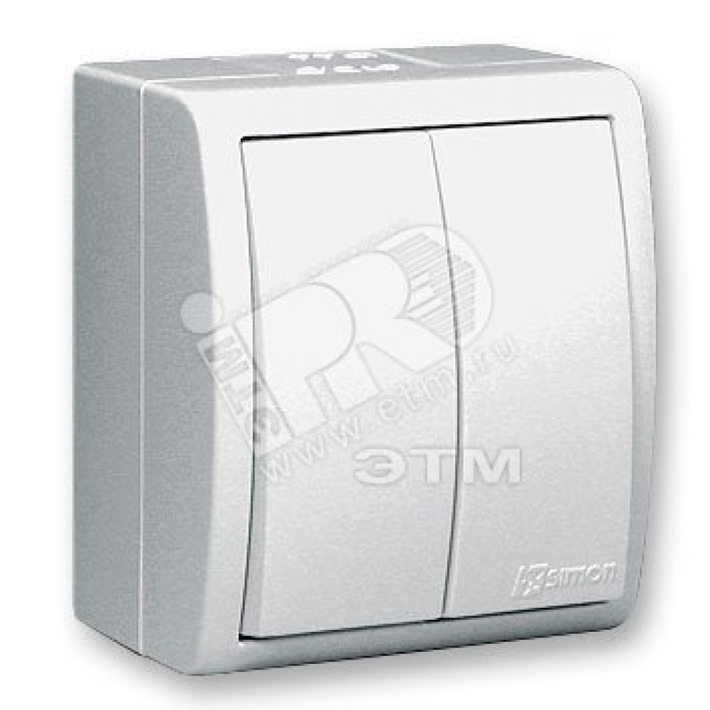 Изображение товара Выключатель Simon 2-кл. Aqua 10А IP54 белый с подсветкой