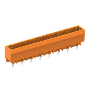 Вилочный разъем на плату 478202, Вилочный разъем, вертикальный, на плату, шаг: 7.62 мм, 2 полюса, фиксация на плате пайкой, исполнение: стандартное, 500V, 12A, цвет: оранжевый