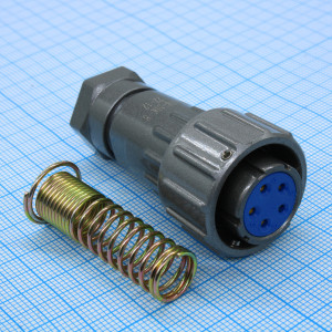 FQ18-5TK-8, Кабельная розетка, 5 контактов, провод 8мм