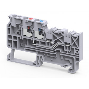 Клемма для датчиков CPPT2.5/3, Клемма для подключения датчиков, +/-/сигнал, тип фиксации провода: push-in, номинальное сечение: 2,5 мм кв., 16A, 150V, ширина: 7 мм, цвет: серый, тип монтажа: DIN35