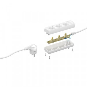 Удлинитель 3х1.5м с заземл. 10А IP20 UX-3e-1.5m ПВС 3х0.75 Б0038575