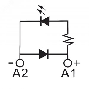 Модуль индикации и защиты, LED зел-ный+диод (A1+), 110-240V DC IMD-LD3G