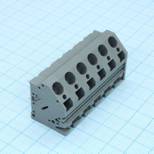 DG263-10.0-06P-11-00A(H), Нажимной безвинтовой клеммный блок 6 контактов. Зажим типа зажимная клеть. Серия DG263-10.0